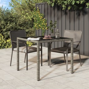vidaXL Τραπέζι Φαγητού Κήπου Γκρι 90x90x75 εκ Πολυ Ρατάν