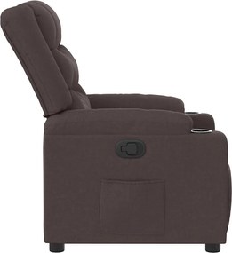 vidaXL Πολυθρόνα Ανακλινόμενη Σκούρο Καφέ Υφασμάτινη