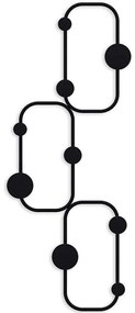 Κρεμάστρα Τοίχου 9 Θέσεων Lizzard 494PYT1163 28x5x70cm Black Wallity Metal