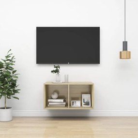vidaXL Έπιπλο Τηλεόρασης Κρεμαστό Sonoma Δρυς 37x37x72 εκ. Επεξ. Ξύλο
