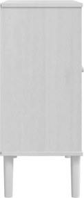 vidaXL Ντουλάπι SENJA Λευκό / Όψη Ρατάν 80x35x80 εκ. Μασίφ Ξύλο Πεύκου