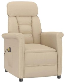 vidaXL Καρέκλα μασάζ Κρεμ 70.5 x 96.5 x 95 cm Υφασμα και μέταλλο