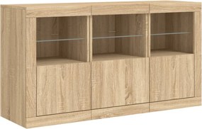 vidaXL Μπουφές με LED Sonoma Δρυς 123 x 37 x 67 εκ.