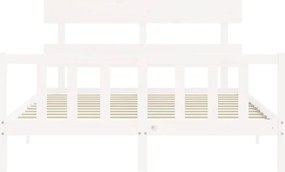 vidaXL Σκελετός Κρεβ. Χωρίς Στρώμα Λευκό 160x200 εκ Μασίφ Πεύκο