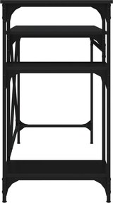 vidaXL Γραφείο με Ράφια Μαύρο 105x50x90 εκ. Επεξ. Ξύλο/Σίδηρος