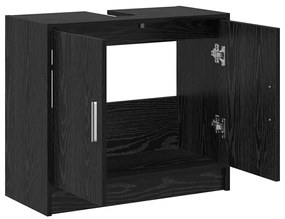 vidaXL Ντουλάπα Νιπτήρα Μαύρη Οξυά 63 x 29 x 55 cm Επεξεργασμένο ξύλο