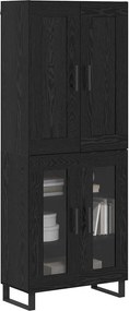 vidaXL Highboard 2 pcs Μαύρη Οξυά 69,5 x 34 x 180 εκ.