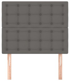 vidaXL Κεφαλάρια Κρεβατιού 2 τεμ. Γκρι 100x5x78/88 εκ.Συνθετικό Δέρμα