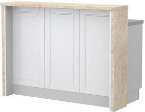 Πάγκος νησίδας Tahoma-Μήκος: 135 εκ.-Λευκό ματ-Latino Marble