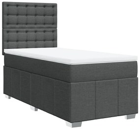 ΚΡΕΒΑΤΙ BOXSPRING ΜΕ ΣΤΡΩΜΑ ΣΚΟΥΡΟ ΓΚΡΙ 90X200 ΕΚ. ΥΦΑΣΜΑΤΙΝΟ 3293866