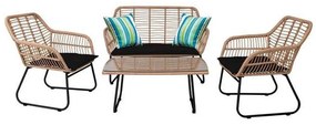 Σαλόνι Σετ Salsa 4Τμχ Black/Natural Ε249,1 Four Seater