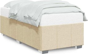 vidaXL Σκελετός Κρεβατιού Χωρίς Στρώμα Κρεμ 100 x 200 εκ. Υφασμάτινο