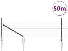 vidaXL Φράχτης με Στήλες. Γκρι 0.4 x 50 μ. Ατσάλι με επικάλυψη PVC