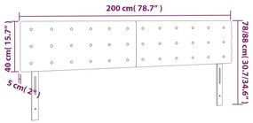 Κεφαλάρι Κρεβατιού LED Ανοιχτό Γκρι 200x5x78/88 εκ. Υφασμάτινο 3122068