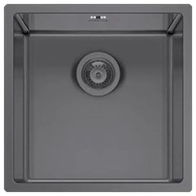 Pyramis Astris Colora Inox Gun Metal Υποκαθήμενος Νεροχύτης 40x40cm
