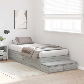 vidaXL Κρεβάτι με αποθηκευτικό χώρο Γκρι sonoma 226.5 x 90 x 31.5 εκ.