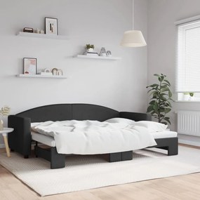 vidaXL Καναπές Κρεβάτι Συρόμενος Μαύρος 80 x 200 εκ. Υφασμάτινος