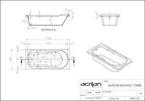Acrilan Skiathos - Ακρυλική Μπανιέρα 175x80 εκ - Maxxcoat
