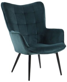 Πολυθρόνα Morgan Green-Black 71x79x99cm 01-2037 Velvet, Metal