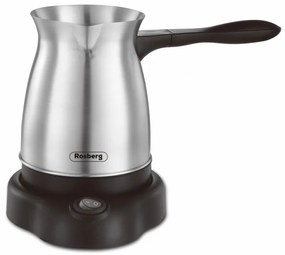 Ηλεκτρικό μπρίκι Rosberg R51165AS, 600W, 500 ml, Αποσπώμενη περιστρεφόμενη βάση, Ασημί-Μαύρο
