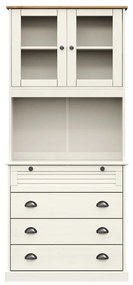 vidaXL Βιτρίνα VIGO Λευκή 80 x 40 x 176 εκ. από Μασίφ Ξύλο Πεύκου
