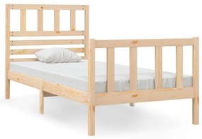 vidaXL Πλαίσιο Κρεβατιού 75 x 190 εκ. από Μασίφ Ξύλο Small Single