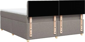 vidaXL Κρεβάτι Boxspring με Στρώμα Taupe 180x200 εκ. Υφασμάτινο
