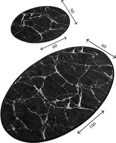 Bathmat Set (2 Pieces) Marble Djt Multicolor