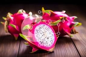 Intra Συλλεκτικό Ξύλινο Παζλ Plywood  4mm - Dragon Fruits σε ξύλινη επιφάνεια Σε Ξύλινο Κουτί - Διαστάσεις: 10x10 cm – 25 κομμάτια