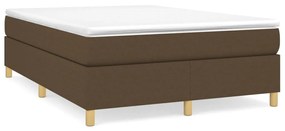 Κρεβάτι Boxspring με Στρώμα Σκούρο Καφέ 140x190 εκ. Υφασμάτινο - Καφέ