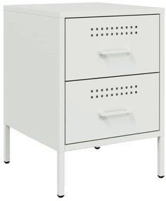 vidaXL Κομοδίνο Λευκό 36x39x50,5 εκ. από Χάλυβα