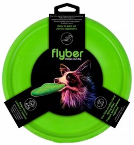 Frisbee Σκύλου Flyber 62175, 22 cm, Μοναδικό σχήμα, Αβλαβές για τα δόντια του σκυλιού, Πράσινο