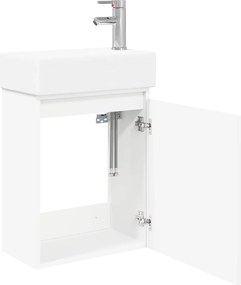 vidaXL Μονάδα μπάνιου με βρύση Λευκό 45,5 x 22,5 x 84 εκ