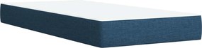 vidaXL Κρεβάτι box spring με στρώμα Μπλε 90 x 200 cm Ύφασμα