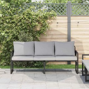 vidaXL Εξωτερικά Έπιπλα με μαξιλάρι Μαύρο 180 x 72.5 x 71 εκ. Ατσάλι