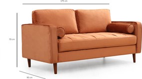 2-Seat Sofa Rome - Orange Orange