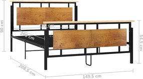 vidaXL Πλαίσιο Κρεβατιού 140 x 200 εκ. Μεταλλικό
