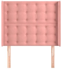 vidaXL Κεφαλάρι με Πτερύγια Ροζ 103x16x118/128 εκ.Βελούδινο
