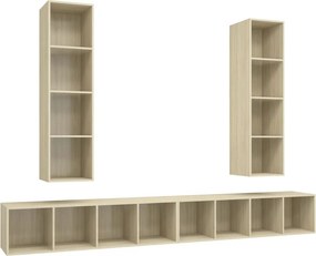 vidaXL Έπιπλα Τηλεόρασης Κρεμαστά 4 τεμ. Sonoma Δρυς από Επεξ. Ξύλο