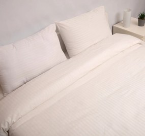 Ζεύγος Μαξιλαροθήκες 50x70 Polycotton Σατέν ριγέ 850 Εκρού - Viopros