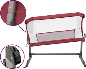 vidaXL Λίκνο Βρεφικό Κόκκινο από Λινό Ύφασμα με Στρώμα