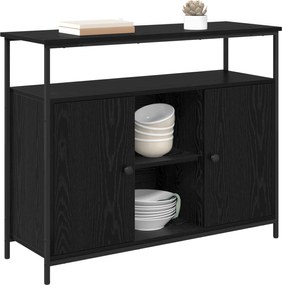 vidaXL Πλαϊνό γραφείο Μαύρη Οξυά 100 x 35 x 80 εκ. Επεξεργασμένο ξύλο