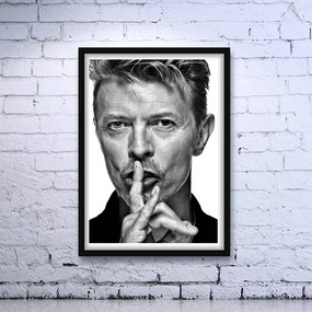 Πόστερ &amp; Κάδρο David Bowie PRT019 22x31cm Μαύρο Ξύλινο Κάδρο (με πόστερ)