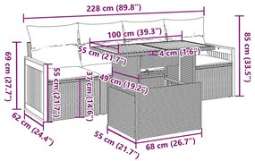 ΣΕΤ ΚΑΝΑΠΕ ΚΗΠΟΥ 5 ΤΕΜ. ΜΠΕΖ ΣΥΝΘΕΤΙΚΟ ΡΑΤΑΝ/ΑΚΑΚΙΑ ΜΕ ΜΑΞΙΛΑΡΙ 3327656