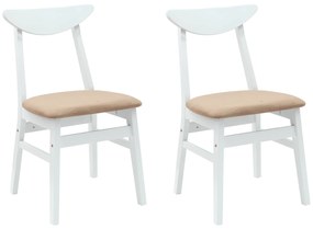vidaXL Καρέκλες φαγητού 2 pcs Λευκό 42 x 47.5 x 81 εκ