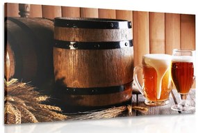 Εικόνα μπύρα με βαρέλι μπύρας - 60x40