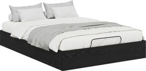 vidaXL Κρεβάτι Οθωμανικού Τύπου Μαύρη Δρυς 193 x 140 x 25 εκ