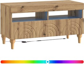 vidaXL Ντουλάπα LED Τηλεόρασης Artisan Δρυς Επεξεργασμένο Ξύλο