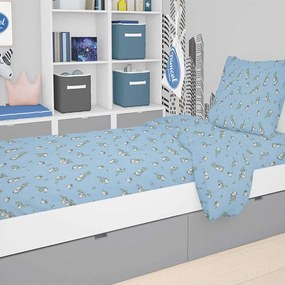 Παπλωματοθήκη Παιδική Εμπριμέ Birds 14 Sky Blue DimCol Single 160x240cm 100% Cotton Flannel