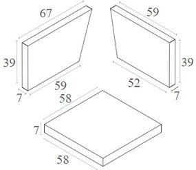 Σετ Μαξιλάρια Monaco Για Γωνία 67Χ59Χ39/59Χ39Χ7/58Χ58Χ7εκ.